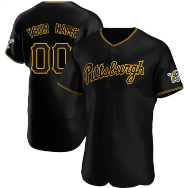 Custom Men's Authentic Pittsburgh Pirates Black Alternate Team Jersey