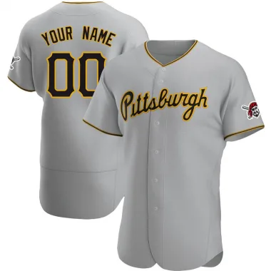 Custom Men's Authentic Pittsburgh Pirates Gray Road Jersey