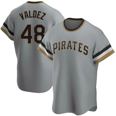 Enmanuel Valdez Youth Replica Pittsburgh Pirates Gray Road Cooperstown Collection Jersey