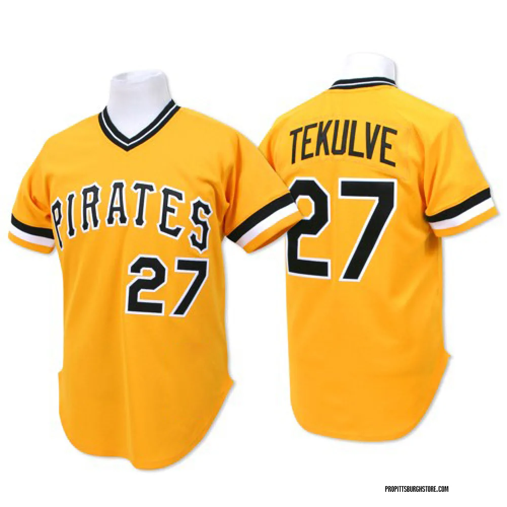 Kent Tekulve Men's Authentic Pittsburgh Pirates Gold Throwback