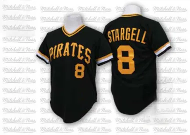 Willie Stargell Men's Authentic Pittsburgh Pirates Black Throwback Jersey